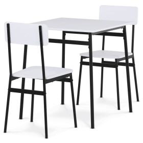 Jídelní set s 2 židlemi, 70x70x76cm, mdf, bílá, AUT-O2121 WT