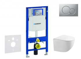 GEBERIT - Duofix Set předstěnové instalace, klozetu Gaia a sedátka softclose, tlačítko Sigma01, lakovaný matný chrom SANI11CA1129