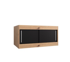 Nástavec na skříň Abi Barva korpusu: Dub artisan, Rozměry: 100 cm, Dveře: Černá