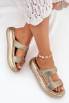 Zdobené Dámské Sandály Na Platformě Zlaté Jestella 40