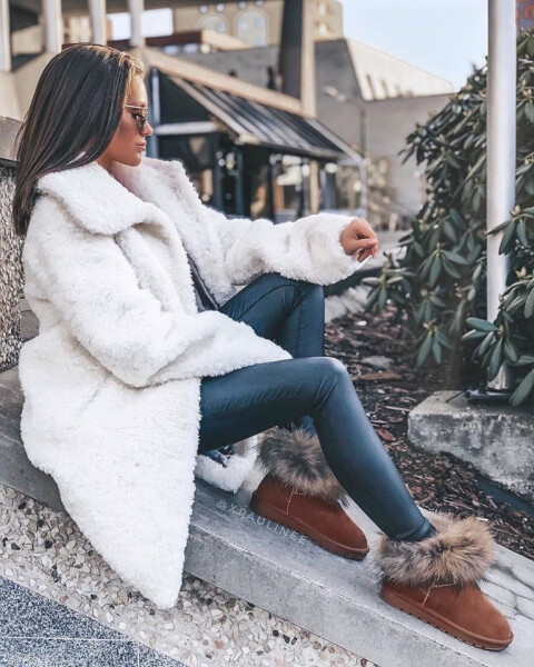 Dámské Kožené Sněhule S Kožešinou Camel Alexa 39