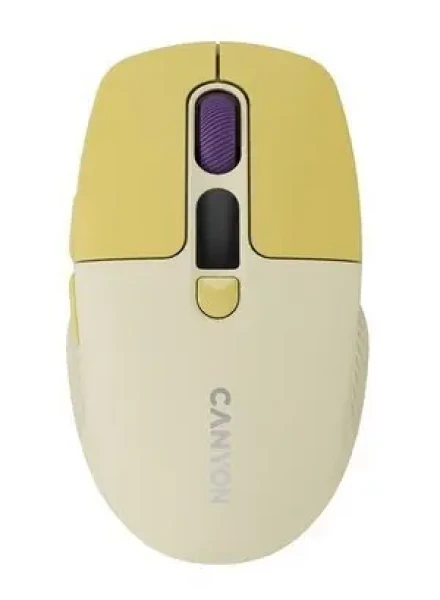 Canyon MW-26 žlutá / Optická bezdrátová myš / 800/1200/1600/2400 DPI / 6 tlačítek / BT + 2,4 GHz / Tichá (CNS-CMSW26Y)