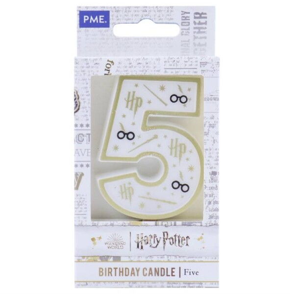 PME Harry Potter svíčka bílo-zlatá číslo 5