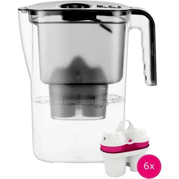 BWT VIDA MEI černá + 6 filtrů / Filtrační konvice / 2,6 l / mechanický ukazatel výměny filtru (100002101648)