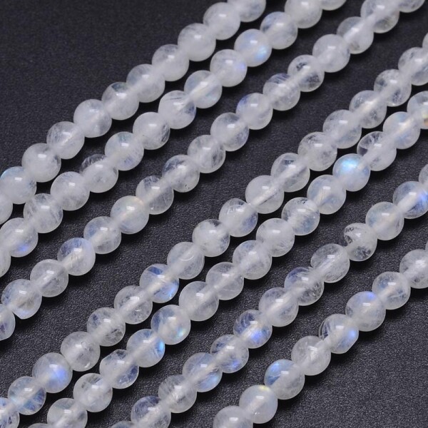 Přírodní měsíční kámen - třída AA - ∅ 4 - 4,5 mm - 1 ks