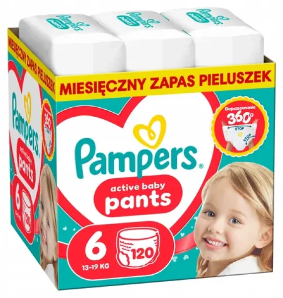 Pampers Active Baby (120 ks) / Pleny / Velikost 6 (13-19 kg)