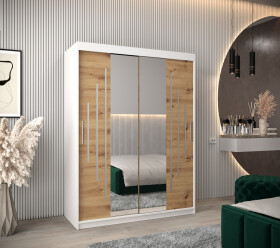Šatní skříň Abi Y1 Barva korpusu: Bílá, Rozměry: 150 cm, Dveře: Dub artisan