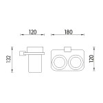 Nimco Kibo chrom dvojitý držák sklenek Ki X3-58DW-26 Ki X3-58DW-26