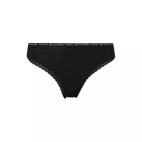 Dámská tanga 3-PACK FLORAL LACE THONGS UW0UW028240R7 černá Tommy Hilfiger