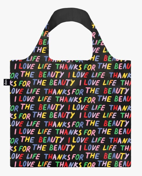 Skládací nákupní taška LOQI LOVE LIFE Black