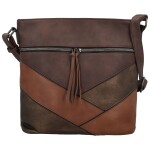 Trendy dámská koženková crossbody kabelka Nicoll, coffee