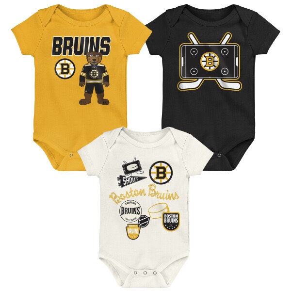 Outerstuff Dětské body Boston Bruins NHL Littlest Player 3Pk Creeper Se Velikost: Batole 0-3 Měsíce