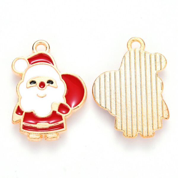 Kovový přívěsek - Santa - 22 × 16 × 1 mm - 1 ks