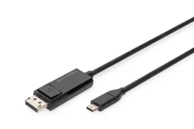Digitus AK-300334-020-S černá / Redukce USB-C na DisplayPort / 2 m / DisplayPort 1.4 / 8K 30Hz / 4K 144Hz (AK-300334-020-S)