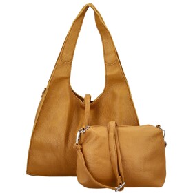 Trendy dámský koženkový set kabelek Winona, žlutý