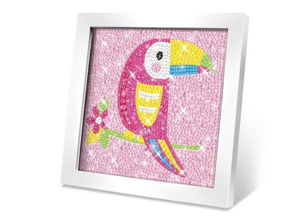 Kreativní set obraz s kamínky papoušek 17,5x17,5 cm, Wiky kreativita, W050834