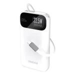 Dudao K31 10000mAh bílá / Powerbanka / s vestavěným kabelem / 22.5W (195941)