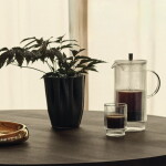 Ferm Living Kameninová váza Dedali Dark Brown Medium, hnědá barva, keramika