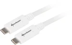 Sharkoon USB-C - USB-C bílá / Datový kabel / USB 3.2 Gen 2 (10 Gb/s) / 0,5 m (4044951021178)