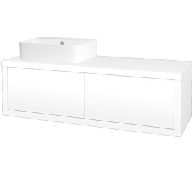Dřevojas - Koupelnová skříňka STORM SZZ2 120 (umyvadlo Joy 3) - M01 Bílá mat / M01 Bílá mat / Levé 218645