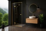 REA/S - Sprchový kout Atlas 100x80 Brush Gold vpravo KPL-K4375