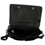 Trendy dámská koženková crossbody kabelka Rosica, černá