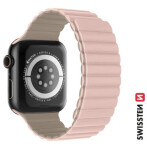 SWISSTEN Silikonový magnetický řemínek pro Apple Watch 38/40/41mm růžovo-cappucino (46000502)