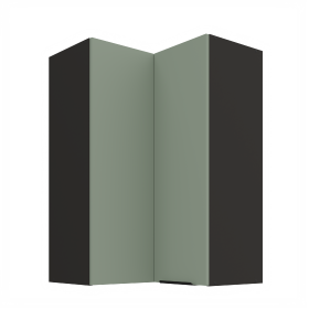 Horní rohová skříňka Aria 60x60 GN-90 2F (90°) Barva korpusu: Černá, Barva dvířek: SA - Aquamarine AFM