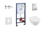 GROHE - Rapid SL Set předstěnové instalace, klozetu a sedátka Villeroy & Boch, tlačítka Skate Cosmopolitan, chrom 38528SET-KB