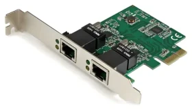 StarTech 2-Port Gigabit PCIe síťová karta / Síťová karta / PCI Express / 2x RJ-45 / Realtek RTL8111E (ST1000SPEXD4)