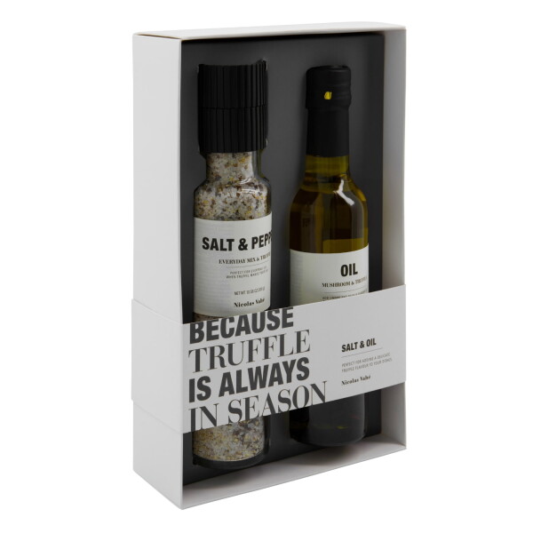 Nicolas Vahé Dárková sada soli a oleje Because truffle is always in season, černá barva, sklo