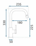 REA - Dřezová baterie Polo černá/zlatá REA-B9980