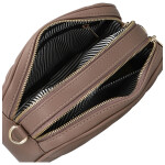 Trendy dámská koženková crossbody kabelka MaxFly Sanela, šedohnědá