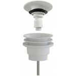 CERANO Umyvadlová výpusť - 5/4“ click-clack - univerzální - neuzavíratelná - plast - bílá matná