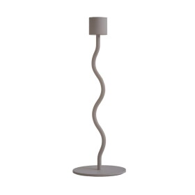 COOEE Design Kovový svícen Curved Taupe 23 cm, béžová barva, kov