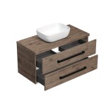 Koupelnová skříňka s černou úchytkou a krycí deskou SAT Cube Way 100x46x47,5 cm dub Wellington mat CUBE46C1003DWSAT45 CUBE46C1003DWSAT45