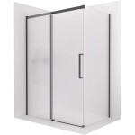 CERANO Sprchový kout Lantono - levá - 8 mm - Soft-Close - černá matná, mléčné sklo - 120x70 cm - posuvný