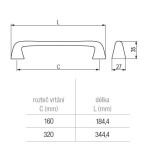 Bosetti Marella Nábytková úchytka Tonda rozteč: 160mm ostatní (405050)