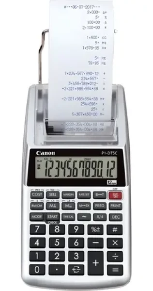 Canon P1-DTSC II šedá / Kalkulačka s tiskem / LCD displej / 4x AA baterie (2304C001)