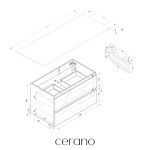 CERANO - Koupelnová skříňka Carole - bílá matná + deska pod umyvadlo z lit. mramoru Elanys - 12 mm + konzole černá - 160x46x49,2 CER-679329