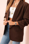 Elegantní sako s klopami hnědé UNI