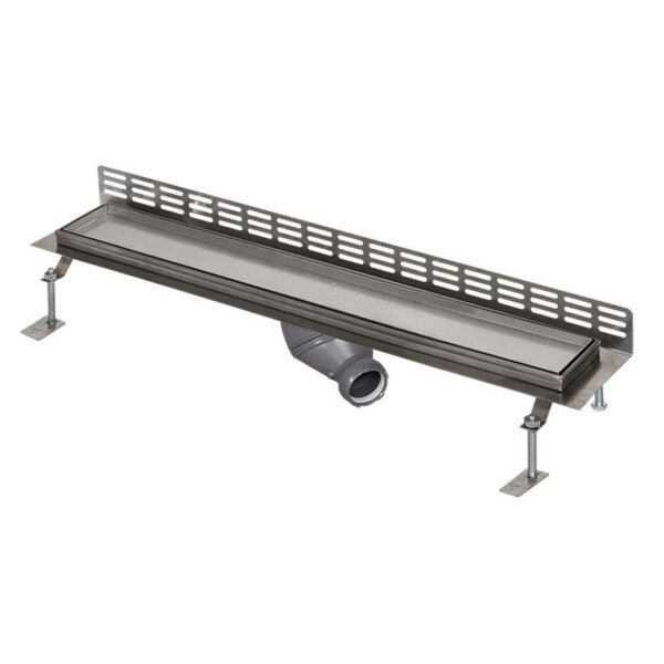 SANELA - Nerezové žlaby Sprchový žlab ke stěně, délka 115 cm, s roštem pro vložení dlažby, nerez SLKN 16