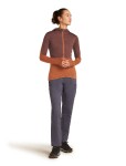 ICEBREAKER Wmns Mer 200 Realfleece Descender LS Zip H, Dusty Clay/Carob/Cb (vzorek) velikost: S