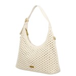 Stylová dámská háčkovaná kabelka Coveri Luna, béžová