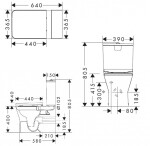 HANSGROHE - EluPura Q Original WC kombi se sedátkem, vario odpad, Rimless, bílá 60206450