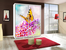 Šatní skříň Penelopa Motýl 1 Barva korpusu: Kaštan - wenge, Rozměry: 155 cm