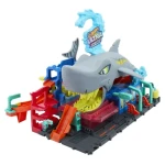 Mattel Hot Wheels city color reveal automyčka se žralokem