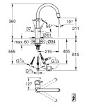 GROHE - Concetto Dřezová baterie s výsuvnou sprškou, chrom 31212003