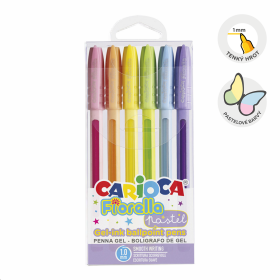 Carioca gelové pero Fiorella - Pastel, 6 ks, blistr, mix barev
