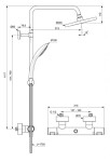 IDEAL STANDARD - CeraTherm Sprchový set T25 s termostatem, 20 cm, 1 proud, černá A7545XG